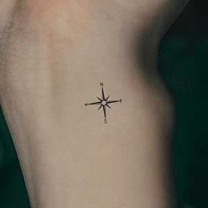 Small Compass Temporary Tattoo