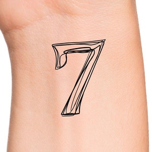 Seven Temporary Tattoo / 7 tattoo / line tattoo