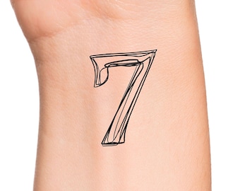 Seven Temporary Tattoo / 7 tattoo / line tattoo