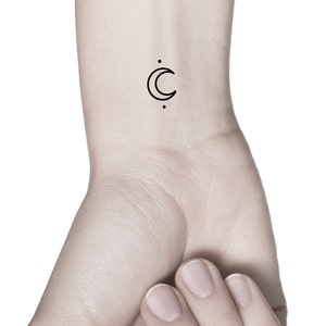 Small Moon Temporary Tattoo / crescent moon tattoo