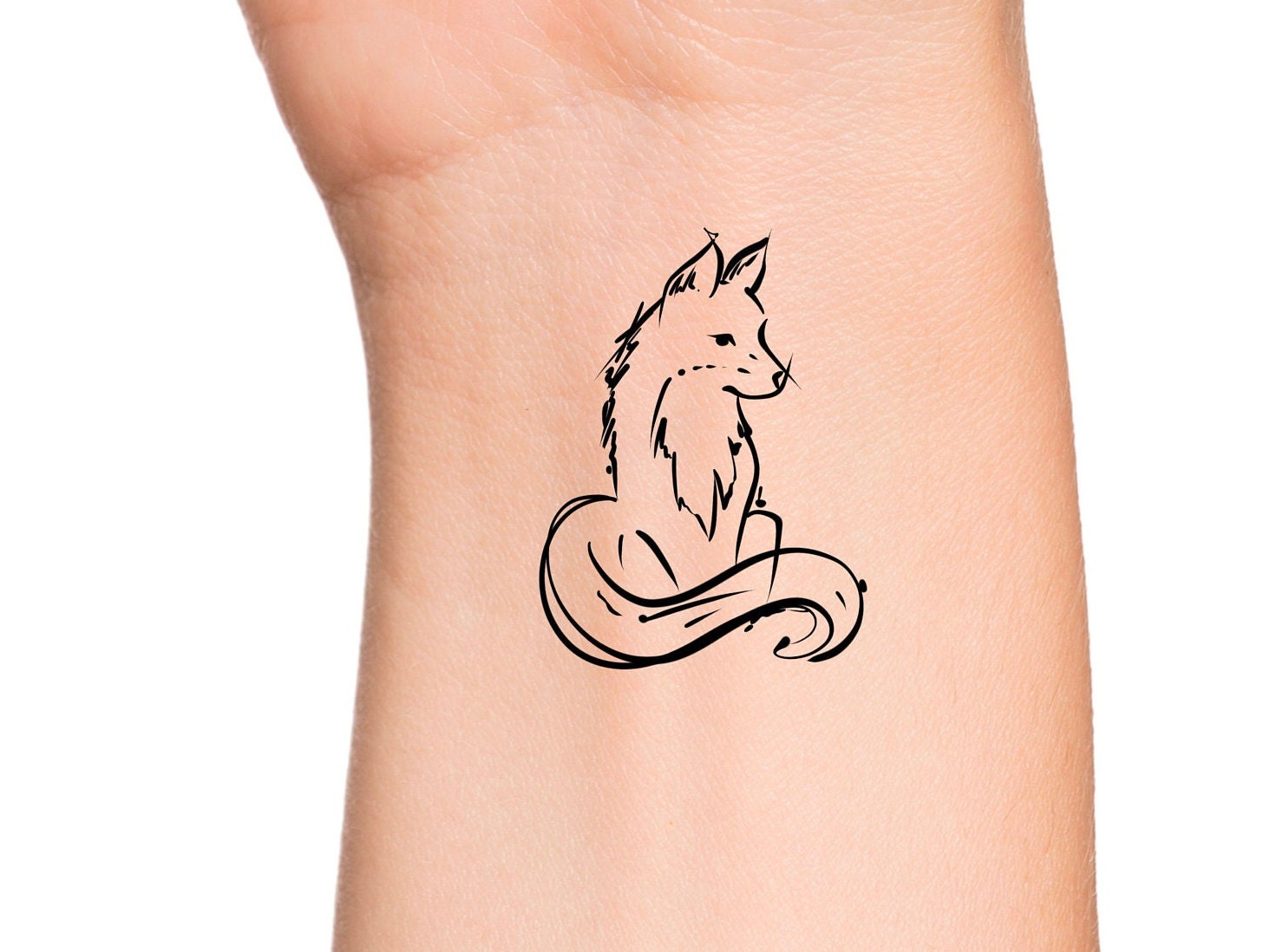 Small geometric fox tattoo  Tattoogridnet