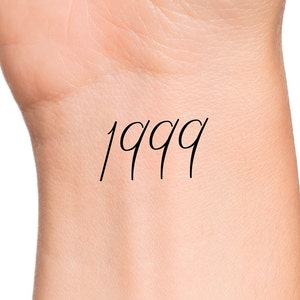 1999 Year Temporary Tattoo numbers tattoo birth year tattoo