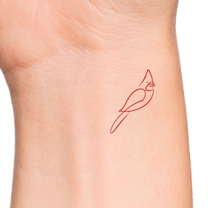 Red Cardinal Temporary Tattoo / bird tattoo / animal tattoos