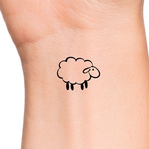 Sheep Outline Temporary Tattoo