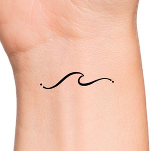 Wave Line Temporary Tattoo