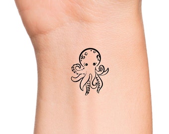 Cute Octopus Temporary Tattoo