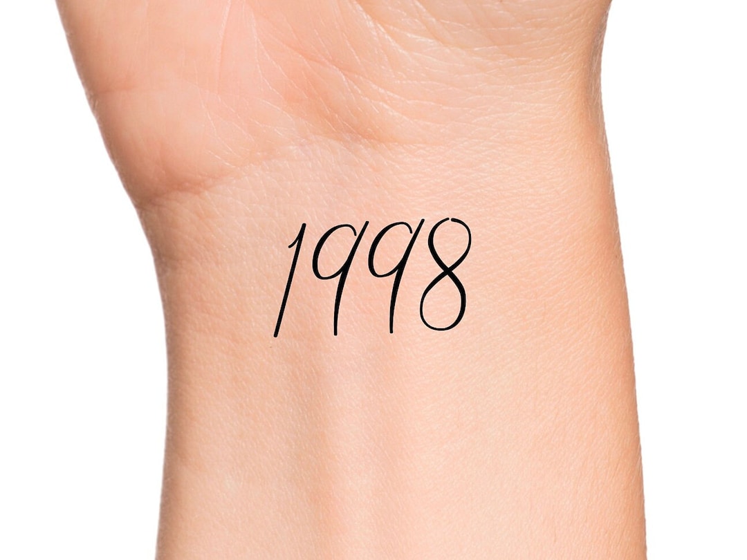 1998 Year Temporary Tattoo Numbers Tattoo Birth Year Tattoo - Etsy