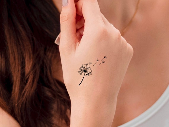Dandelion Temporary Tattoo / Flower Tattoo / Floral Tattoo - Etsy