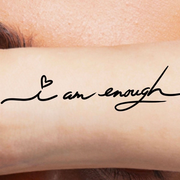 I am enough heart Temporary Tattoo