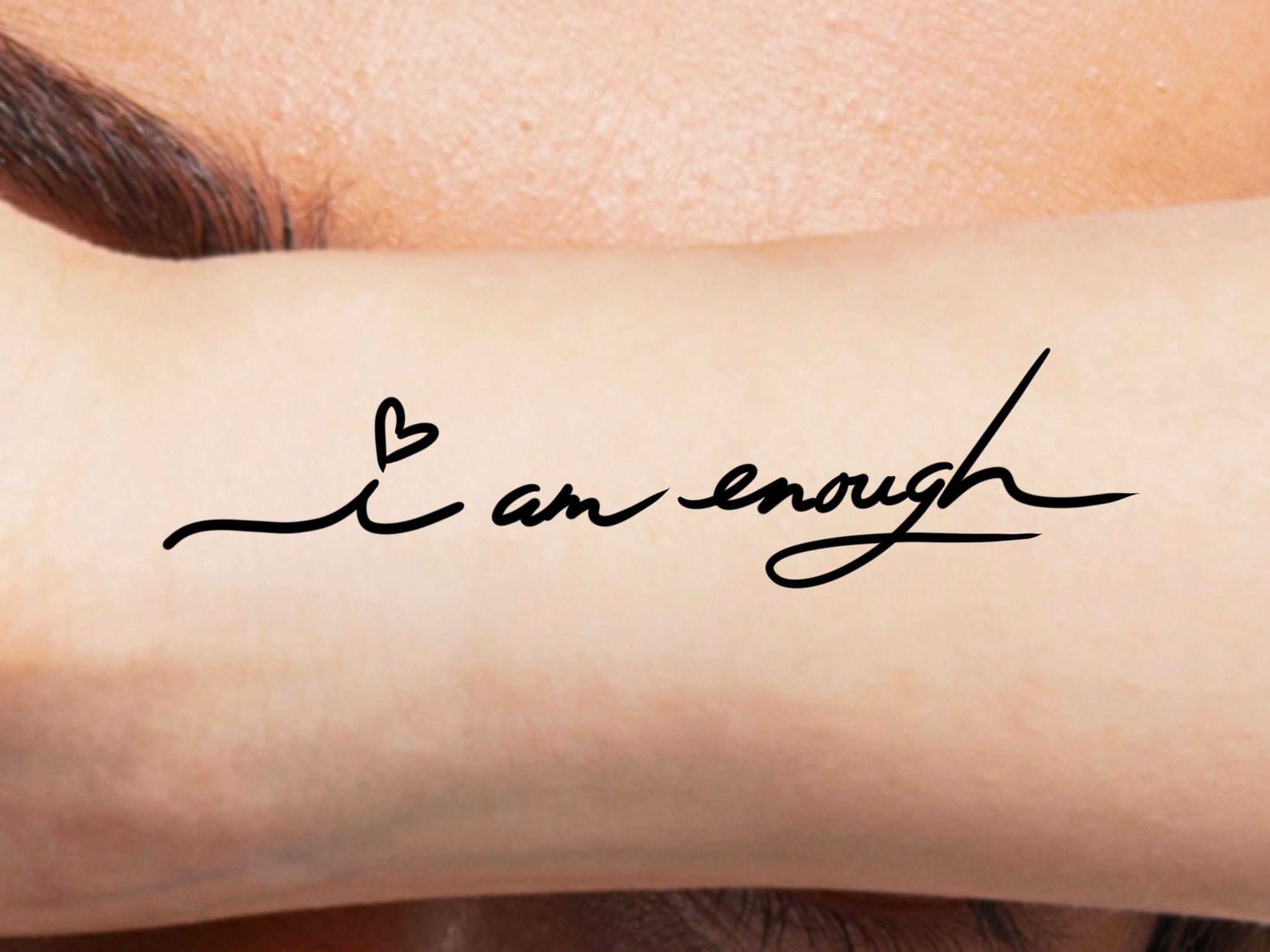 I am enough tattoo with lotus flower  Writing tattoos Enough tattoo Hand  written tattoos