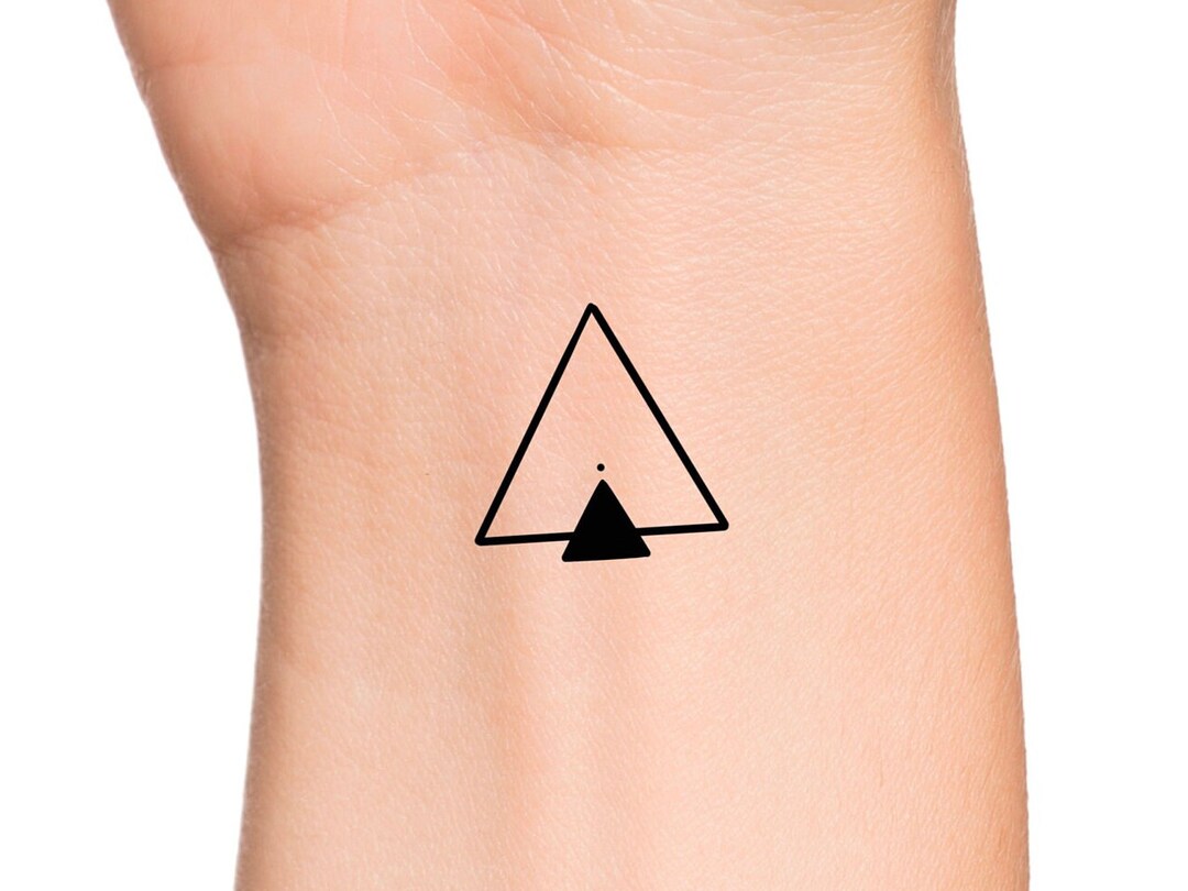 2 Triangles Geometric Temporary Tattoo Etsy