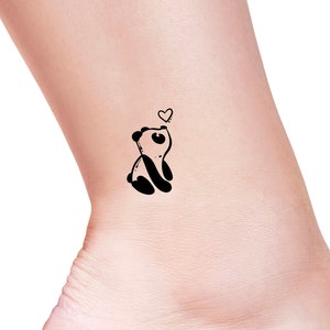 Panda Heart Temporary Tattoo