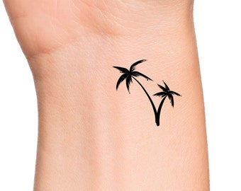 Palm Trees Silhouette Temporary Tattoos