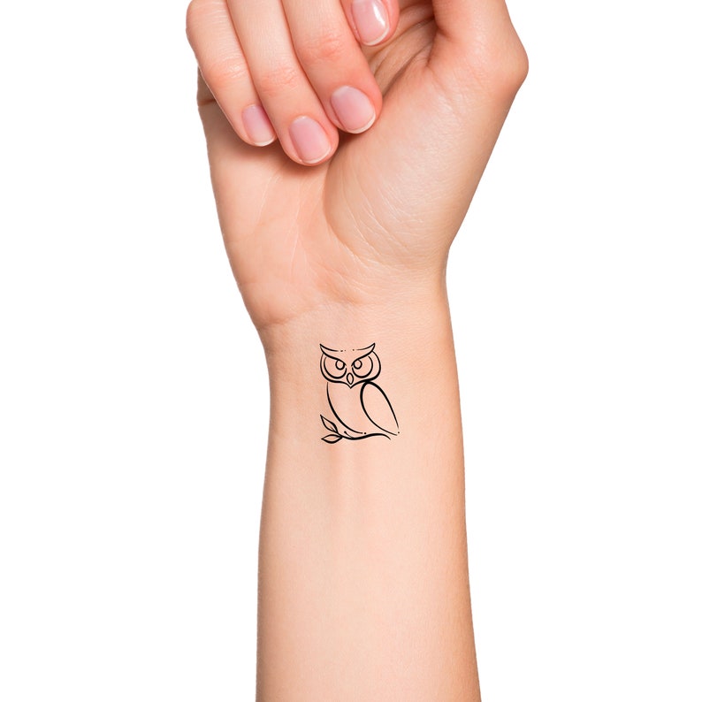 Cute Owl Temporary Tattoo image 2