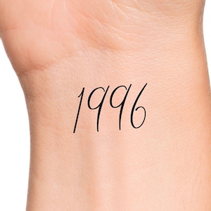1996 Year Temporary Tattoo number tattoo birth year tattoo