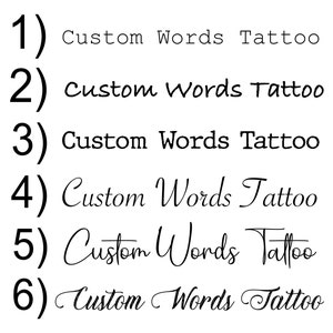 Custom Words Temporary Tattoo