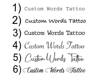 Custom Words Temporary Tattoo