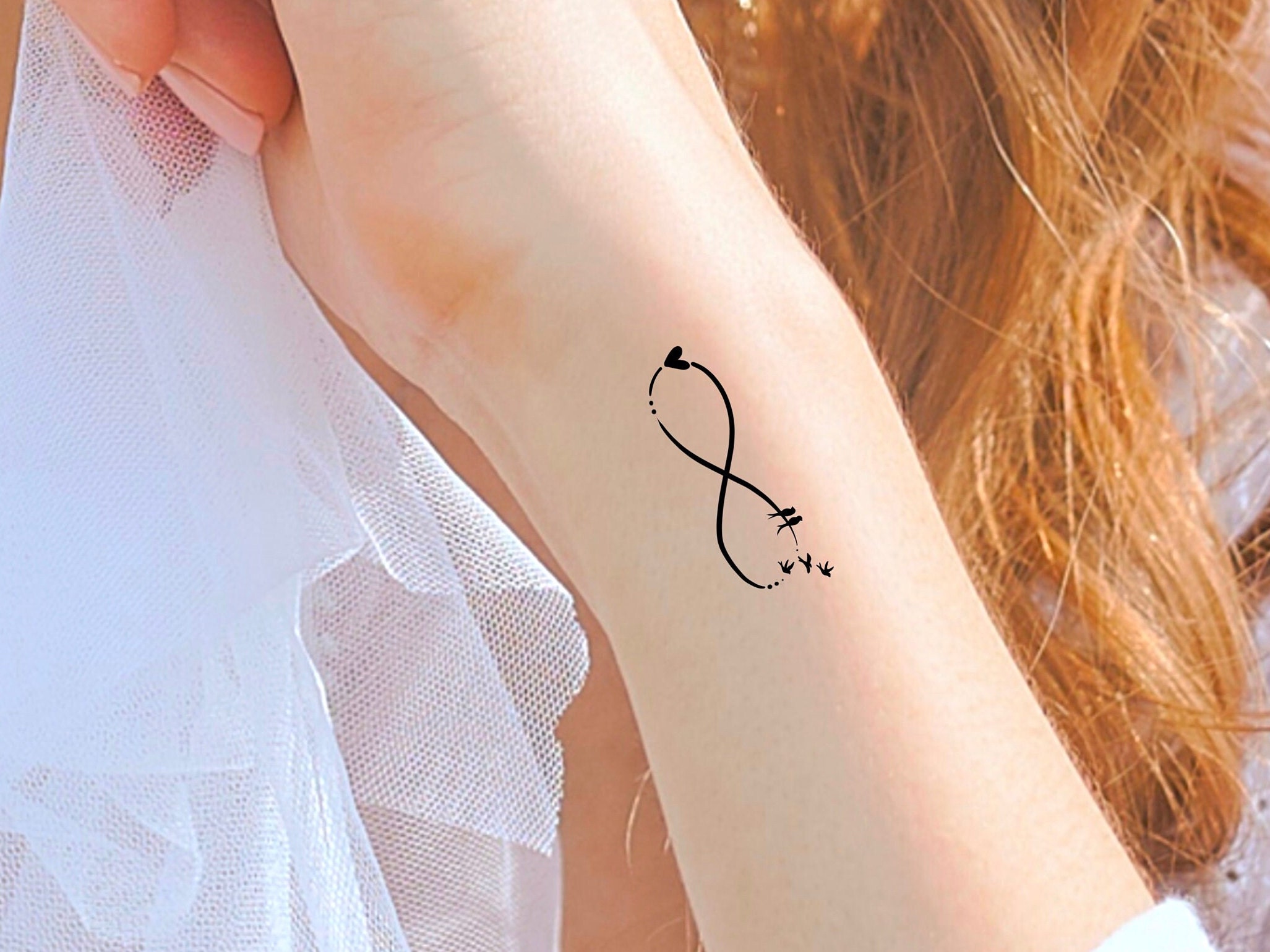 Heart Infinity Swirl set of 2 Temporary Tattoo - Etsy