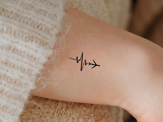 Mountain Heartbeat Temporary Tattoo - Etsy