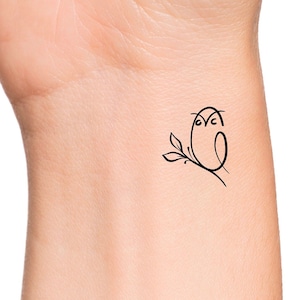 Owl Branch Temporary Tattoo