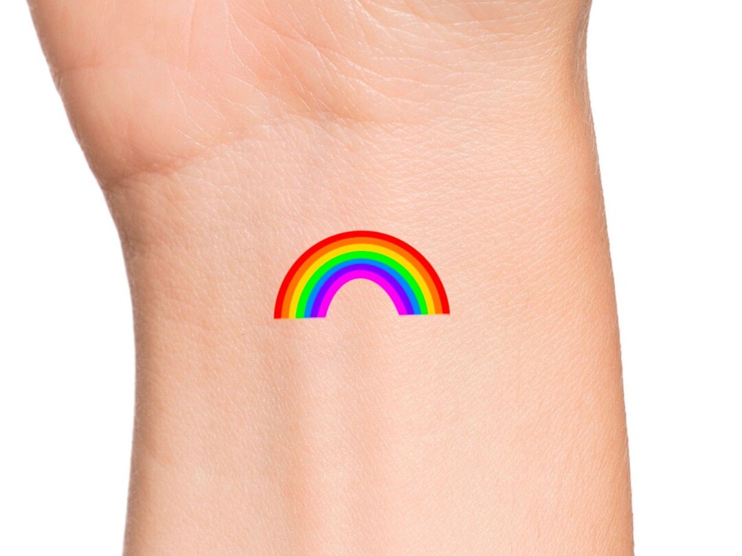 Rainbow Temporary Tattoo Etsy