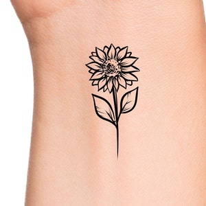 Sunflower Temporary Tattoo / floral tattoo