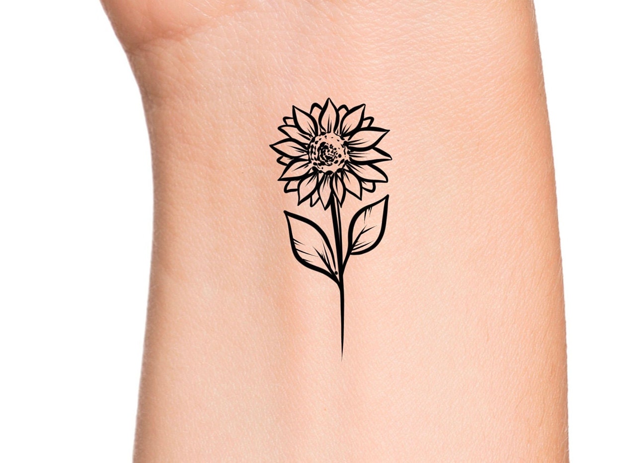 Sunflower Tattoo - Etsy Sunflower Tattoo - Etsy