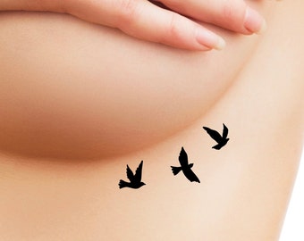 3 Birds Temporary Tattoo / Silhouette Birds Tattoo / Black - Etsy 3 Birds Temporary Tattoo / Silhouette Birds Tattoo / Black - Etsy