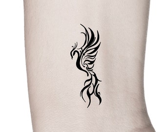 Black Phoenix Temporary Tattoo