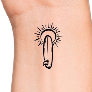 Surf Board Sun Temporary Tattoo