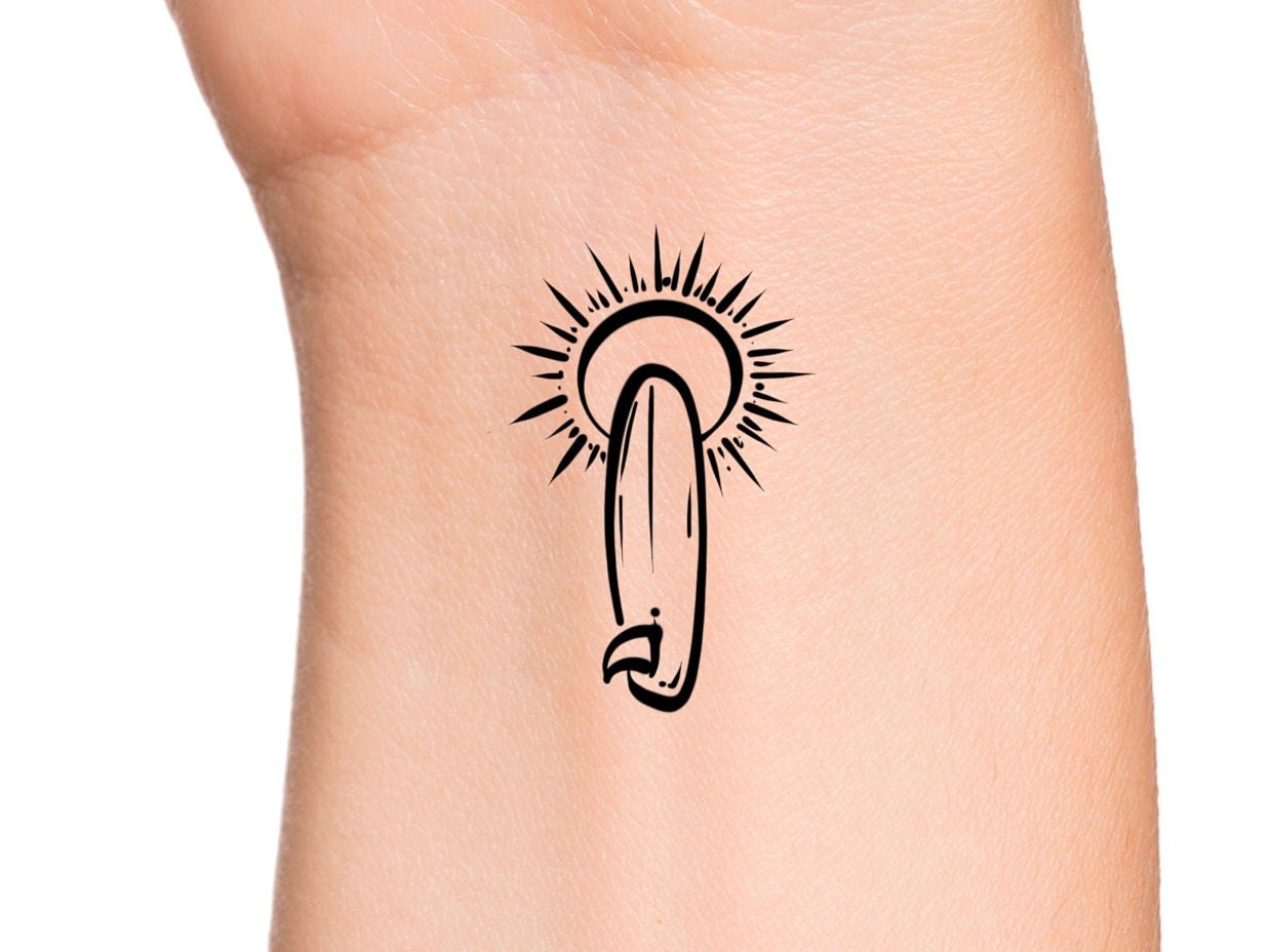 Surf Board Sun Temporary Tattoo - Etsy