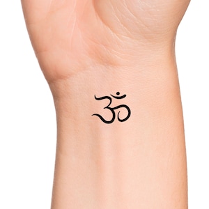 Thin Line Om Temporary Tattoo
