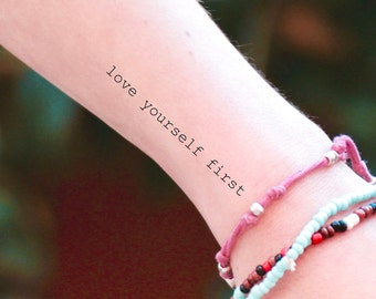 Love yourself first Temporary Tattoo