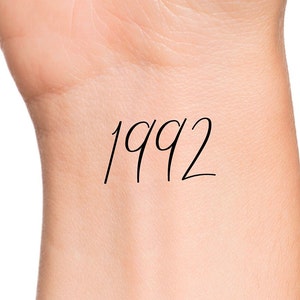 1992 Year Temporary Tattoo Numbers Tattoo Birth Year Tattoo