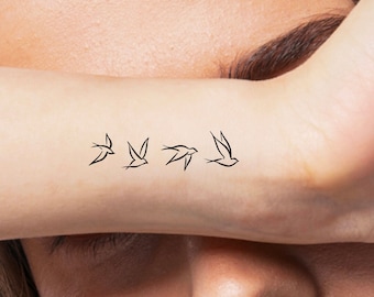 Cute Birds Temporary Tattoo / choose number of birds