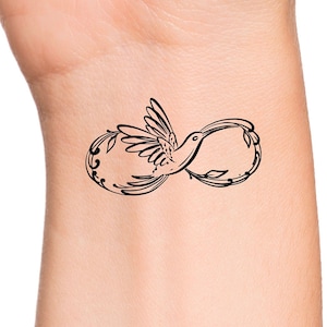 Hummingbird Infinity Temporary Tattoo