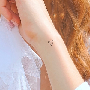 Tiny Hand Drawn Heart Temporary Tattoo