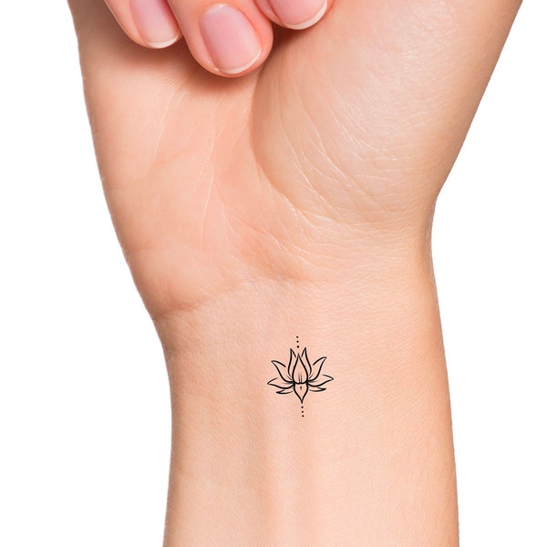 Minimalist Lotus Temporary Tattoo