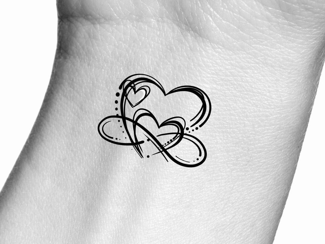 Infinity Hearts Temporary Tattoo - Etsy 日本