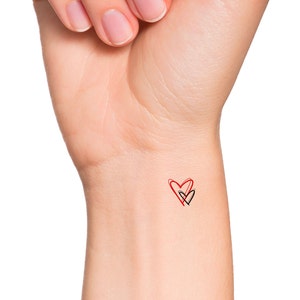 Two Tiny Hearts Temporary Tattoo