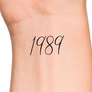 1989 Year Temporary Tattoo Birth Year Number Tattoo
