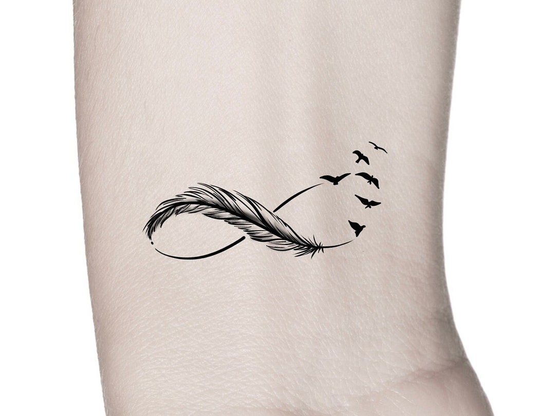 Tatouage Oiseaux Qui S Envolent Feather Infinity Birds Tatouage temporaire - Etsy France