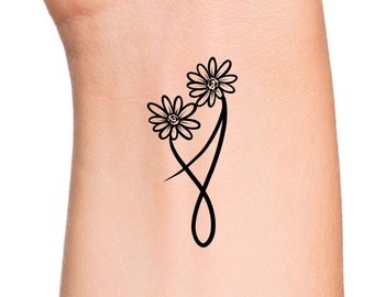 Mother Daughter Floral Temporary Tattoo