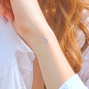 Blue Wave Temporary Tattoo
