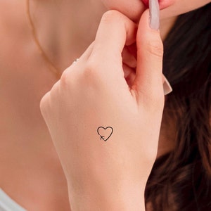 Tiny Airplane Heart Temporary Tattoo / Plane Tattoo