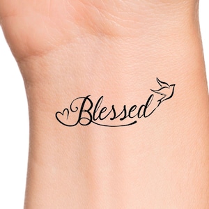 Blessed Bird Heart Temporary Tattoo