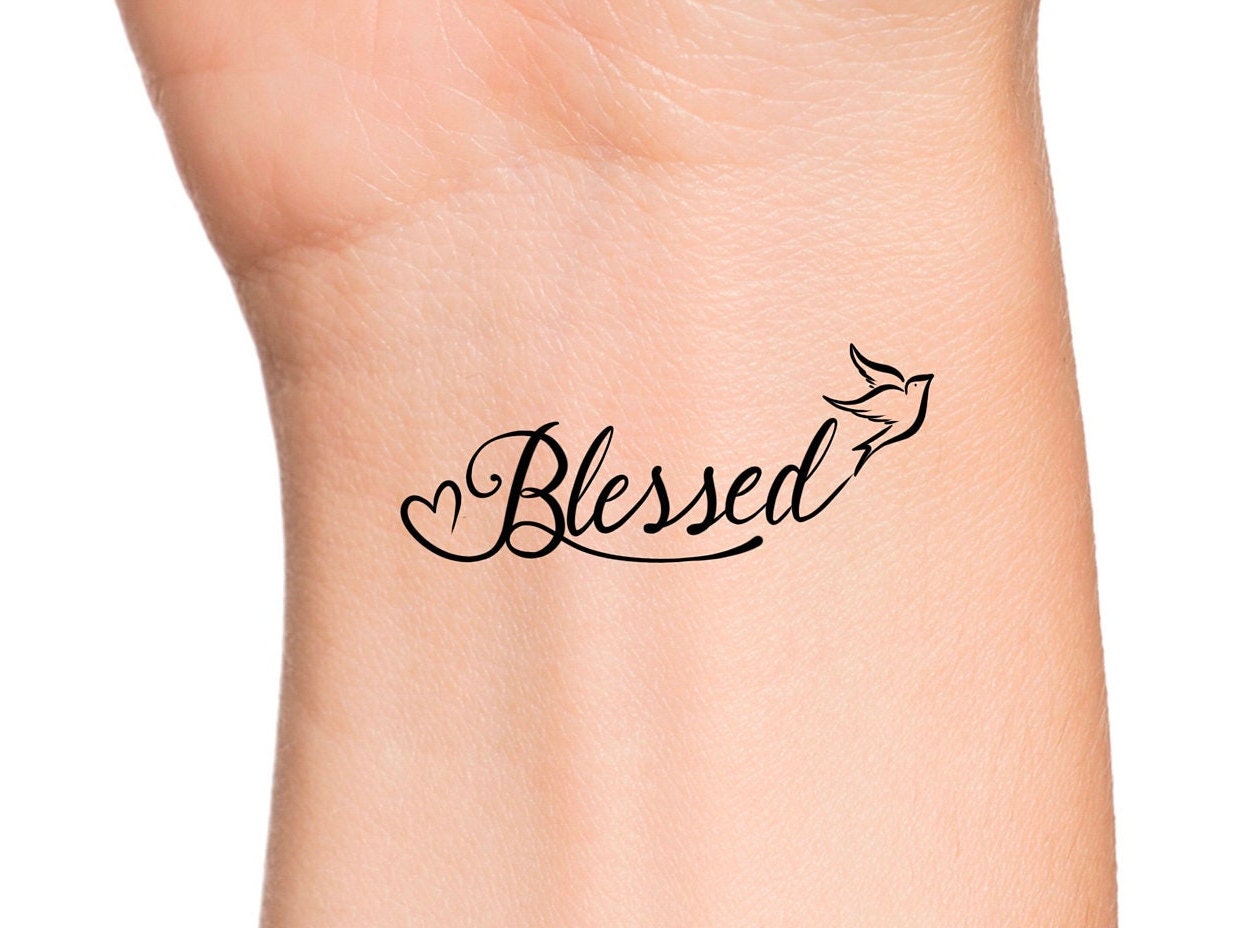 Blessed  tattoo letter scetch download