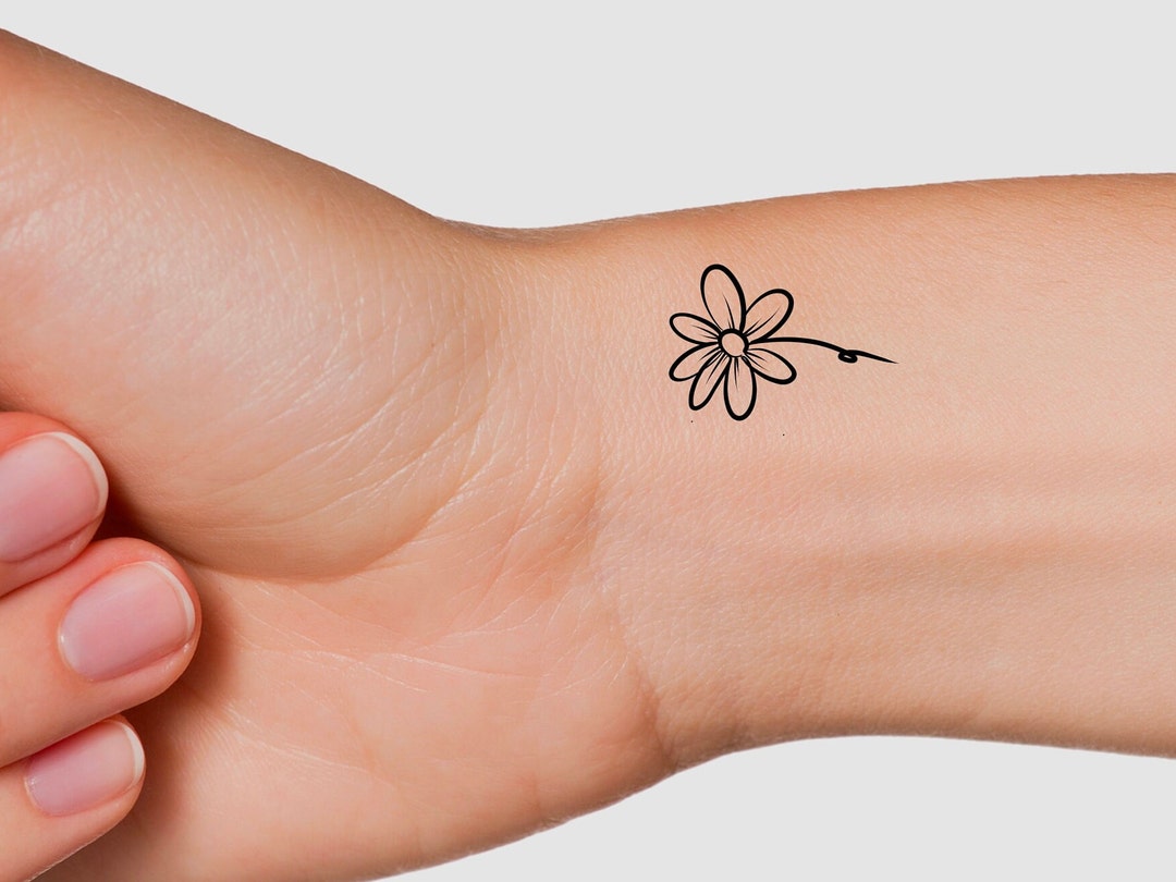Little Daisy Flower Temporary Tattoo Etsy