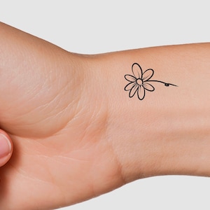 Little Daisy Flower Temporary Tattoo