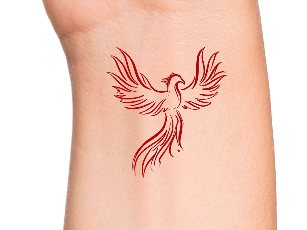Fire Phoenix Tattoo - Etsy Fire Phoenix Tattoo - Etsy